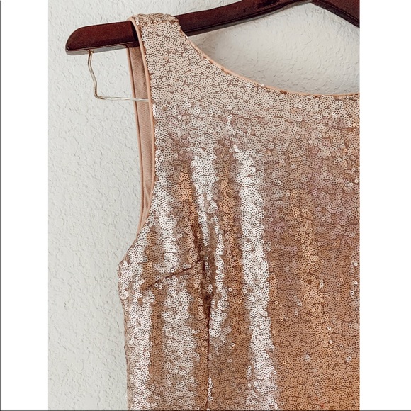 LuLu’s Matte Rose Gold Gown #NWOT - Picture 4 of 6